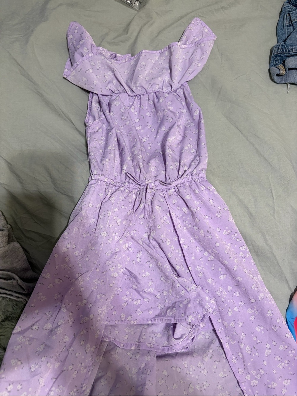 Old Navy Lavender Floral Ruffle-Waist Girls Dress